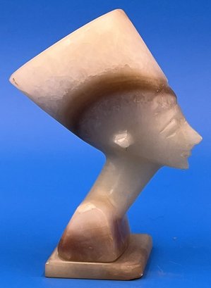 Vintage Stone Agate Egyptian Queen Nefertiti Altar Head Bust Sculpture - (FR)