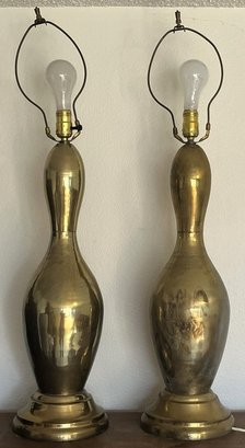 2 Beautiful Vintage Brass Table Lamps - (D)