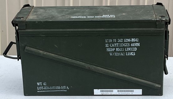 US Military WT42 Metal Ammunition Box 32 Cart 40mm - (C1)