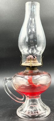 Vintage Handled Oil Lamp - (P)