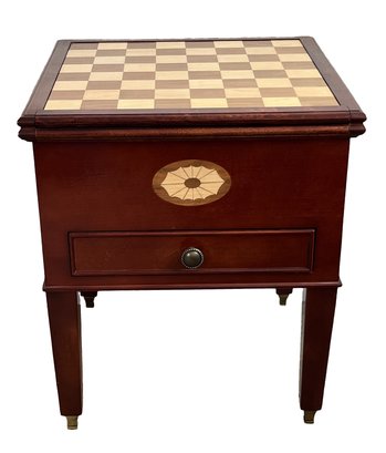 Beautiful Wood Chess/backgammon End Table - (U)