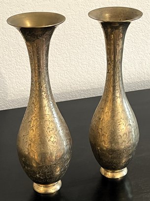 2 Brass Vases - (U)