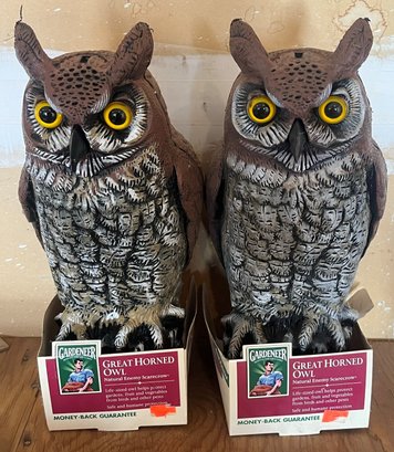 Lot Of 2 - Great Horned Owl Scarecrow - New In Packaging