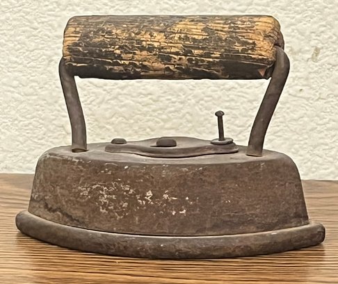 Vintage Cast Iron/Wood Handle Iron