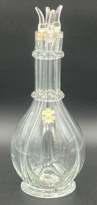 Vintage Glass FAIT MAIN 4 Chamber Liquor Decanter