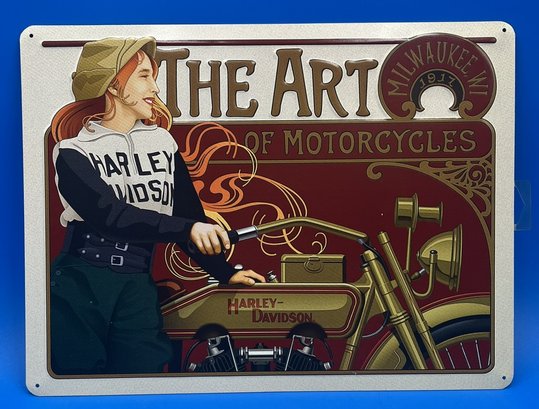 Vintage Metal Sign The Art Of Motorcycles Milwaukee, Wi 1917 - (A5)