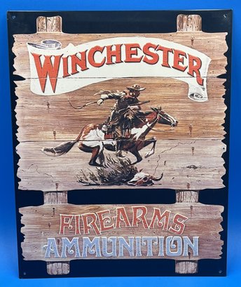 Vintage Winchester Firearms Ammunition Metal Sign - (A5)