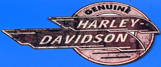 Harley Davidson 'Genuine' Vintage Metal Sign - (A5)