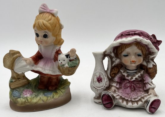 Vintage Young Girl Figurines - (LR)