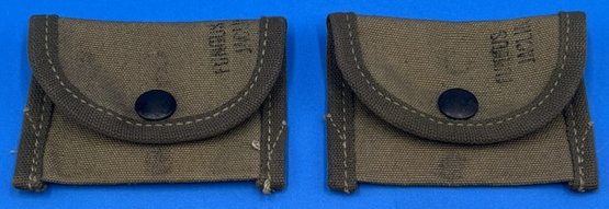 Lot Of 2 Vintage WWII U.S Military Small Pouches - (TR)
