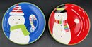 Ceramic Snowman Plates - (K13)