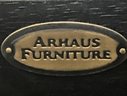 2 ARHAUS FURNITURE Glass Topper Wood Writing Pull Out 1 Drawer Wood End Tables - (G)