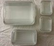 Set Of 4 HIGHLY Collectible Vintage Pyrex Refrigerator Dishes 'amish Butterprint' With Lids (kB8)