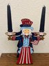 Independence Day Candle Holder And Faux Flower Bird House Decoration With Bonus Wall Hanging