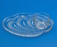 Set Of 8 Vintage Federal Glass Snack Plates & Cups  (VG8)