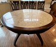 Solid Wood Table Marble Top & 4 Chairs - (MC)