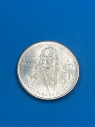 Mexico 100 Peso Silver Coin Morelos 1977- 72 Percent Silver - 3 Of 5