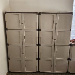Lot Of 2 - Rubbermaid 4 Shelf Storage Cabinets
