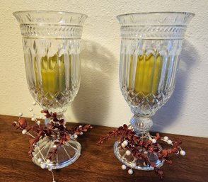 2 Glass Vase Candle Holders