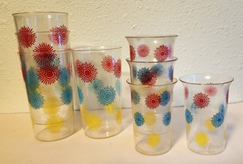 Lot Of 8 Vintage Plastic Glasses