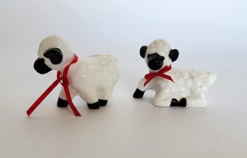 2 Porcelain Lamb Figurines