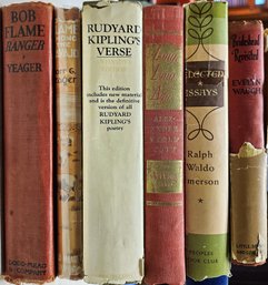Vintage Book Bundle #4 -  Assorted Authors (Emerson, Kipling & More) - 6 Books
