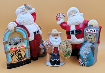 Vintage 3 Piece Ceramic Santa Bundle