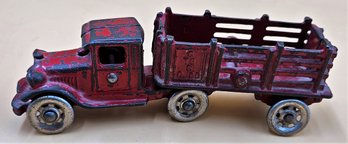 Vintage Cast Iron Trailer Truck Toy Model