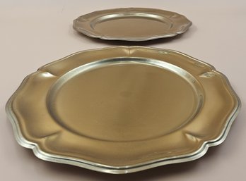 Vintage Metal Decorative Plates Lot Of 2 - (FR)