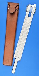 Vintage Keuffel And Esser Slide Ruler With Leather Case - (FR)