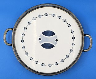 Vintage Ceramic & Metal Serving Dish - (FR)