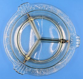 Vintage Divided Glass Serving Dish - (FR)