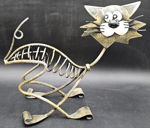 Metal Cat Sculpture Decoration  - (T3)
