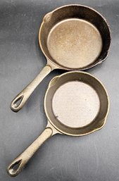 2 Cast Iron Frying Pans - (B2)