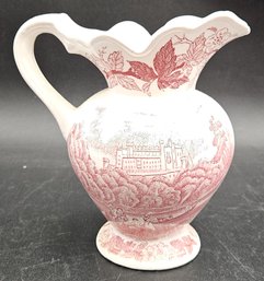 White With Red Motif Ceramic Pitcher - (NTT)