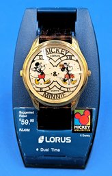 LORUS Mickey & Minnie Watch Dual Time New In Box - (T27)