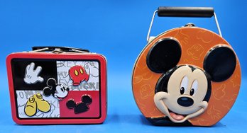 2 Vintage Mickey Mouse Lunch Boxes - (T27)