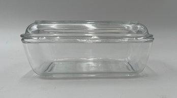 Vintage ARC France Glass Covered Butter Dish (d51)