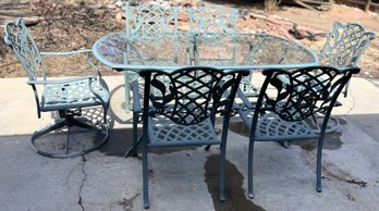 Wrought Iron Patio Furniture Table - (BT)