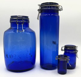 Cobalt Blue Glass Cannister Collection - (KC1)