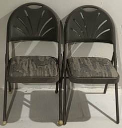 2 Cushioned Seat Samsonite Folding Chair - (BU)