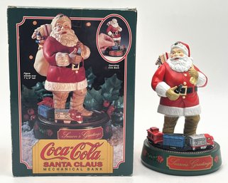 Vintage COCA COLA Santa Claus Mechanical Bank In Original Box Circa 1993 - (KC1)