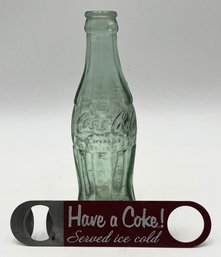 Vintage Metal COCA COLA Bottle Opener & COCA COLA Bottle 1955 - (KC1)