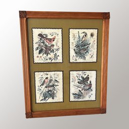 Descriptive Bird Pictures In Wood Frame - (FR)