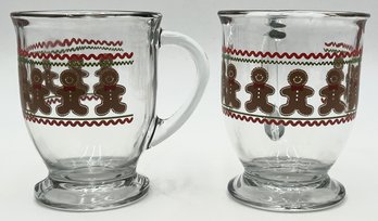 Vintage Anchor Hocking Gingerbread Glass Mugs - (KC1)