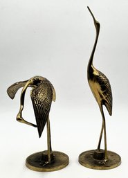 Set Of Brass Crane Figurines - (K6)