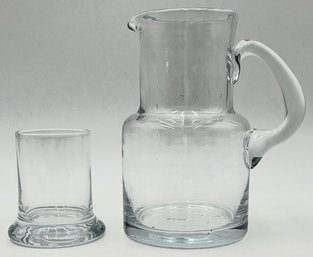 Classic Clear High-Quality Glass Pitcher With Glass - (K6)