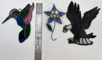 3 Pieces Of Stained Glass