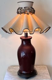 Vintage Wood & Ceramic Table Lamp - (BR1)