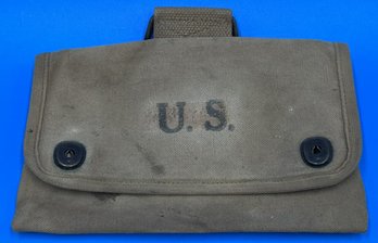 Vintage WWI Era US Military Woven Pouch With Hanger - (TR)